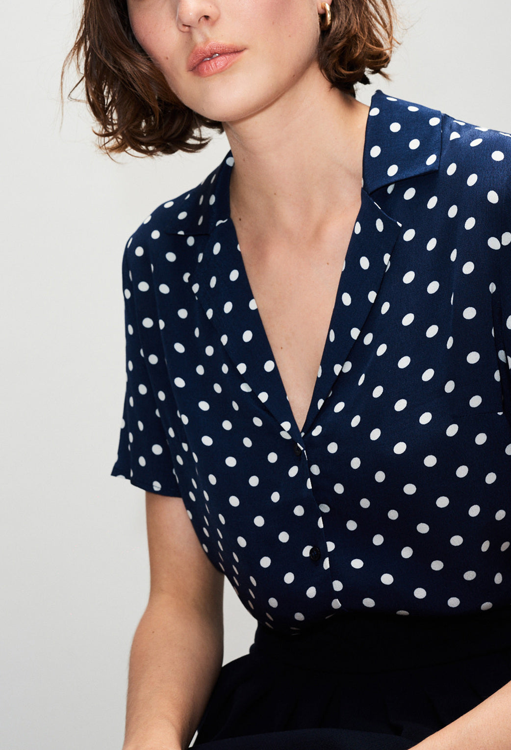 Chemisier manches courtes à pois Faume - seconde main