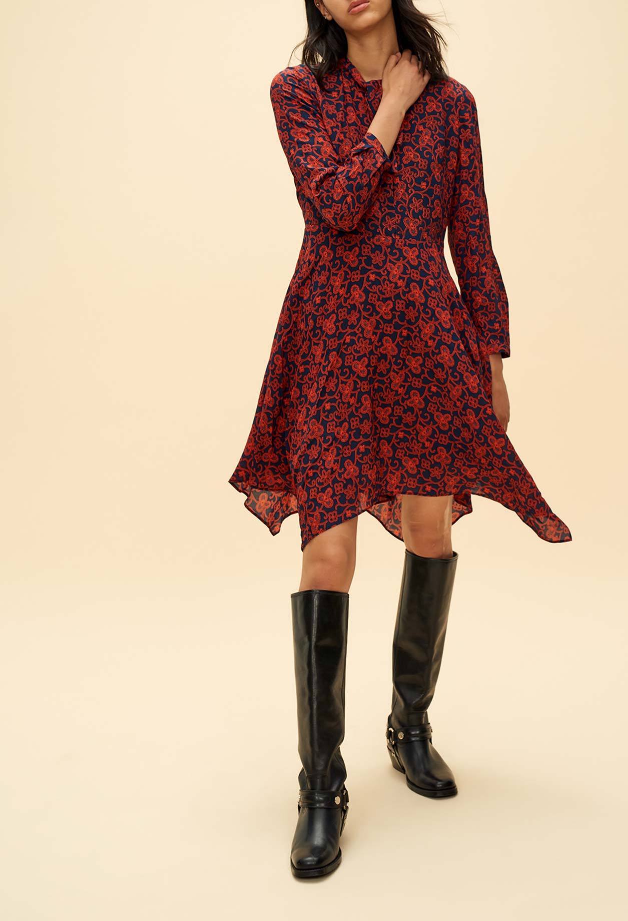 Robe imprimée asymétrique Faume - seconde main