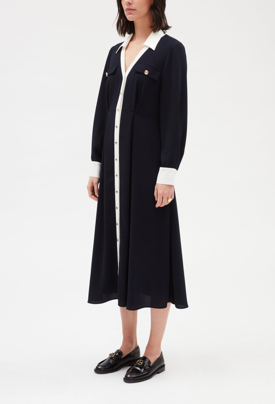 Robe midi marine Faume - seconde main