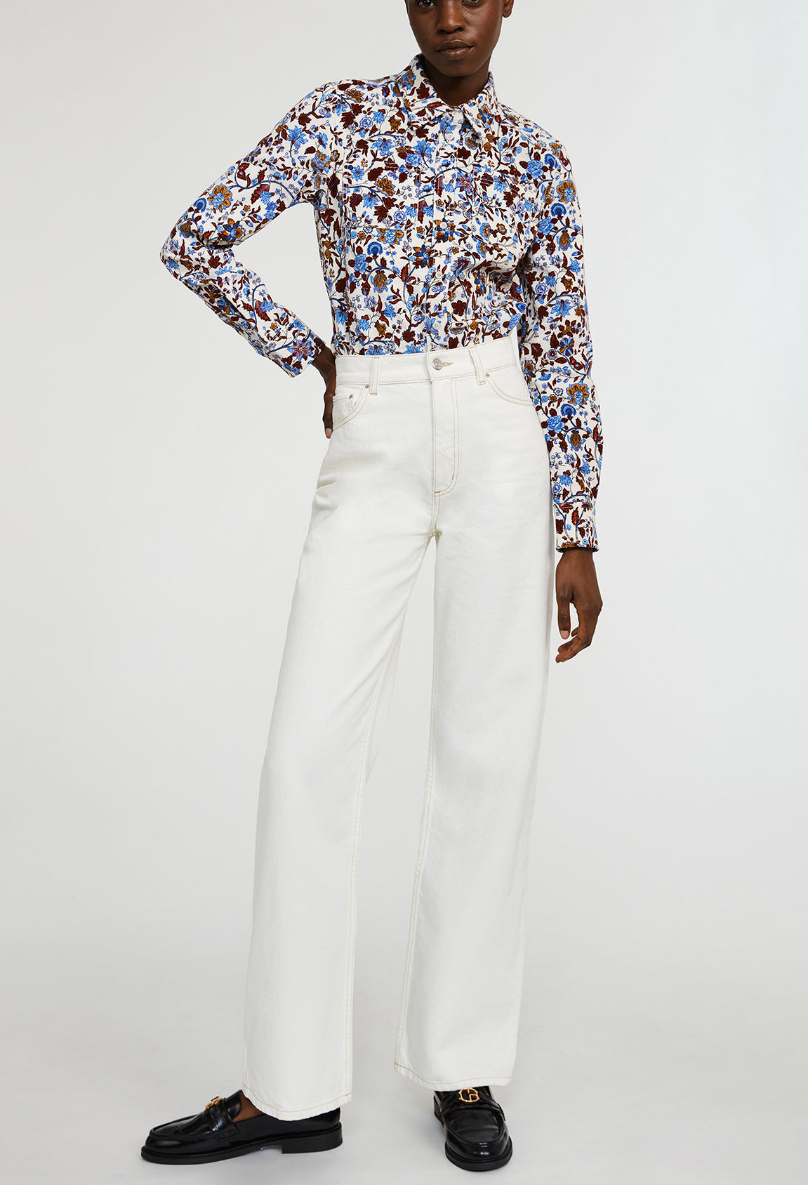 Chemise velours imprimé fleuri Faume - seconde main