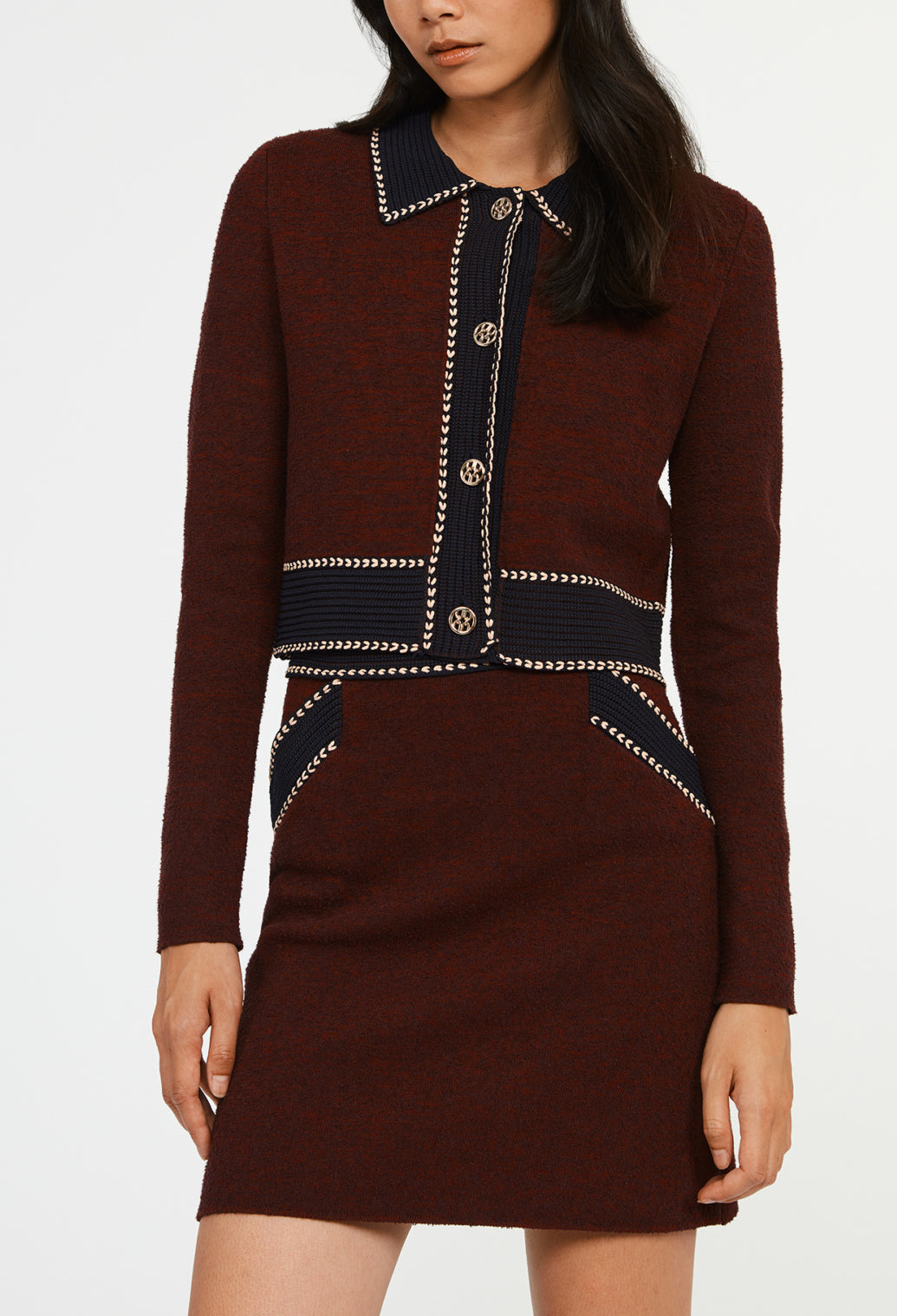 Jupe maille droite contrasté Faume - seconde main