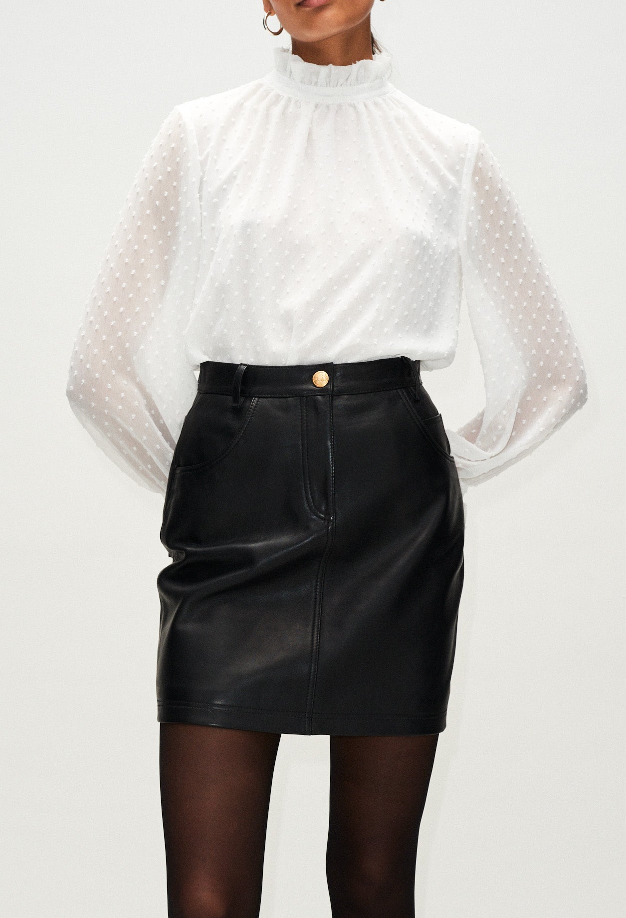 Jupe courte en cuir Faume - seconde main