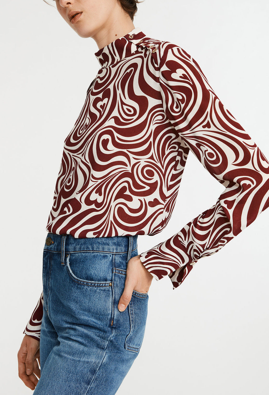 Blouse imprimé coeur Faume - seconde main