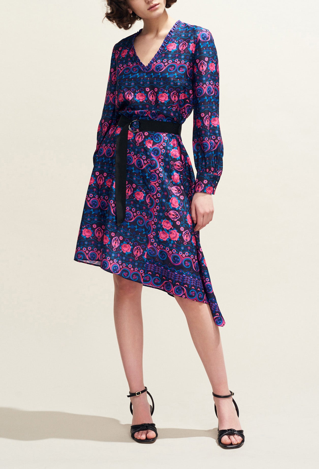 Robe asymétrique imprimé foulard Faume - seconde main