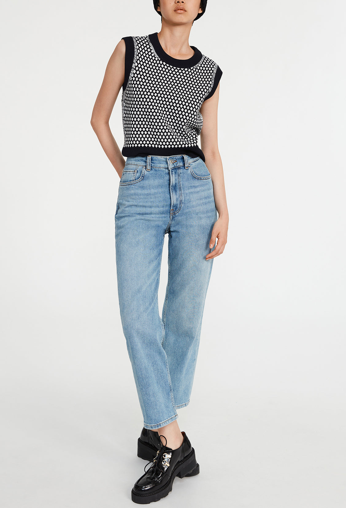 Pull sans manche à motifs graphiques Faume - seconde main