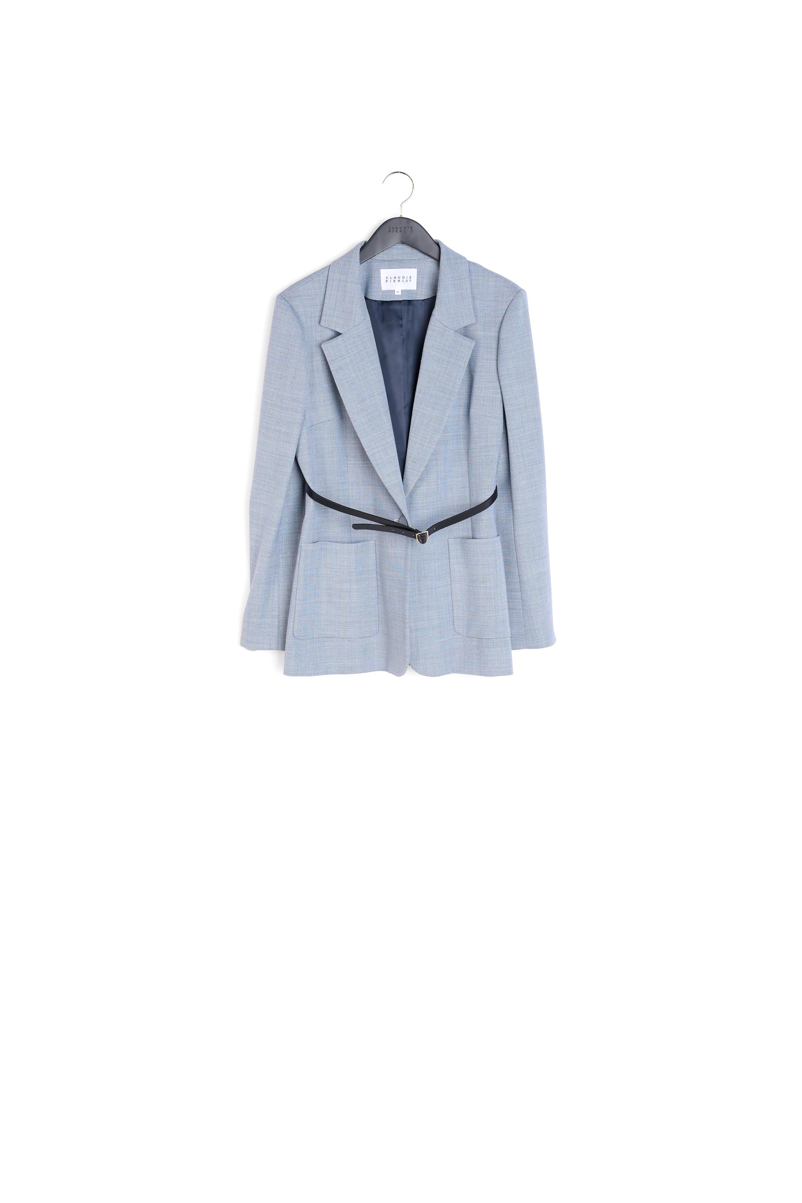 Veste tailleur gris chiné Faume - seconde main