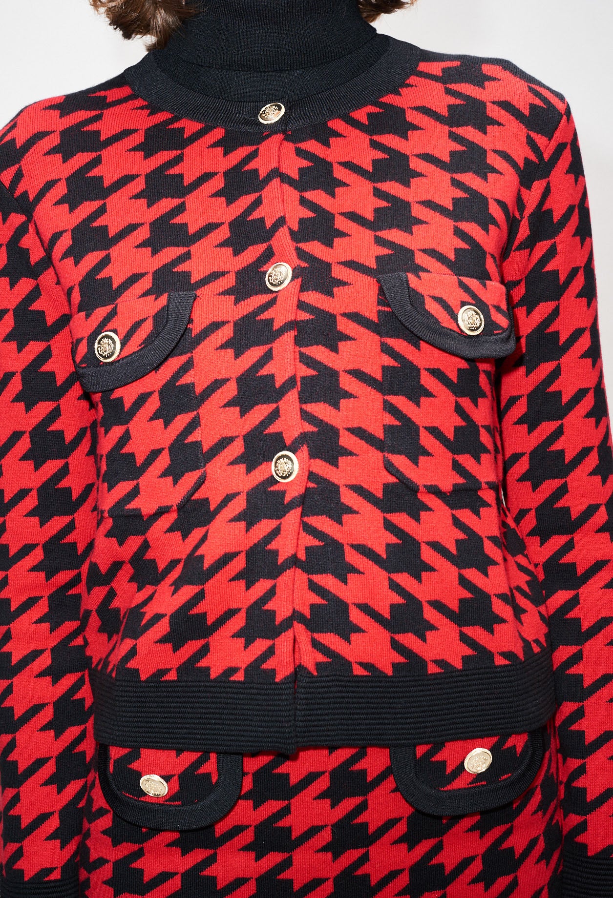 Cardigan bicolore pied de coq Faume - seconde main