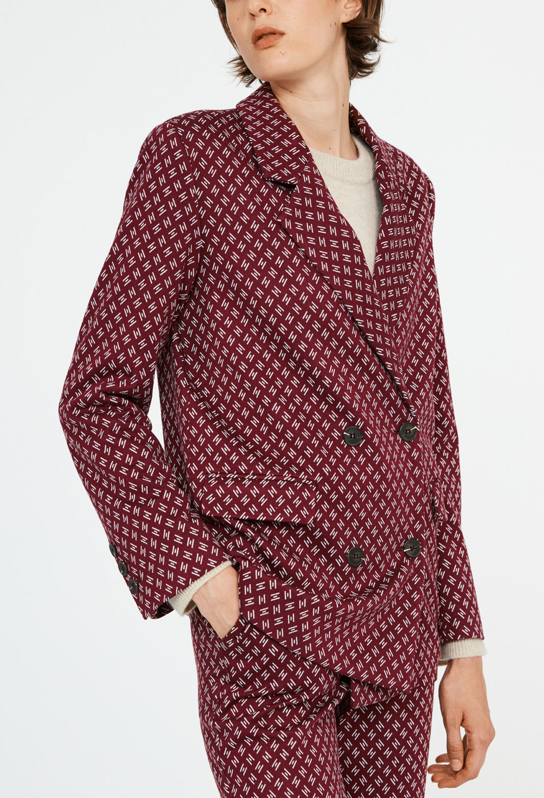 Veste bicolore de blazer imprimé Faume - seconde main