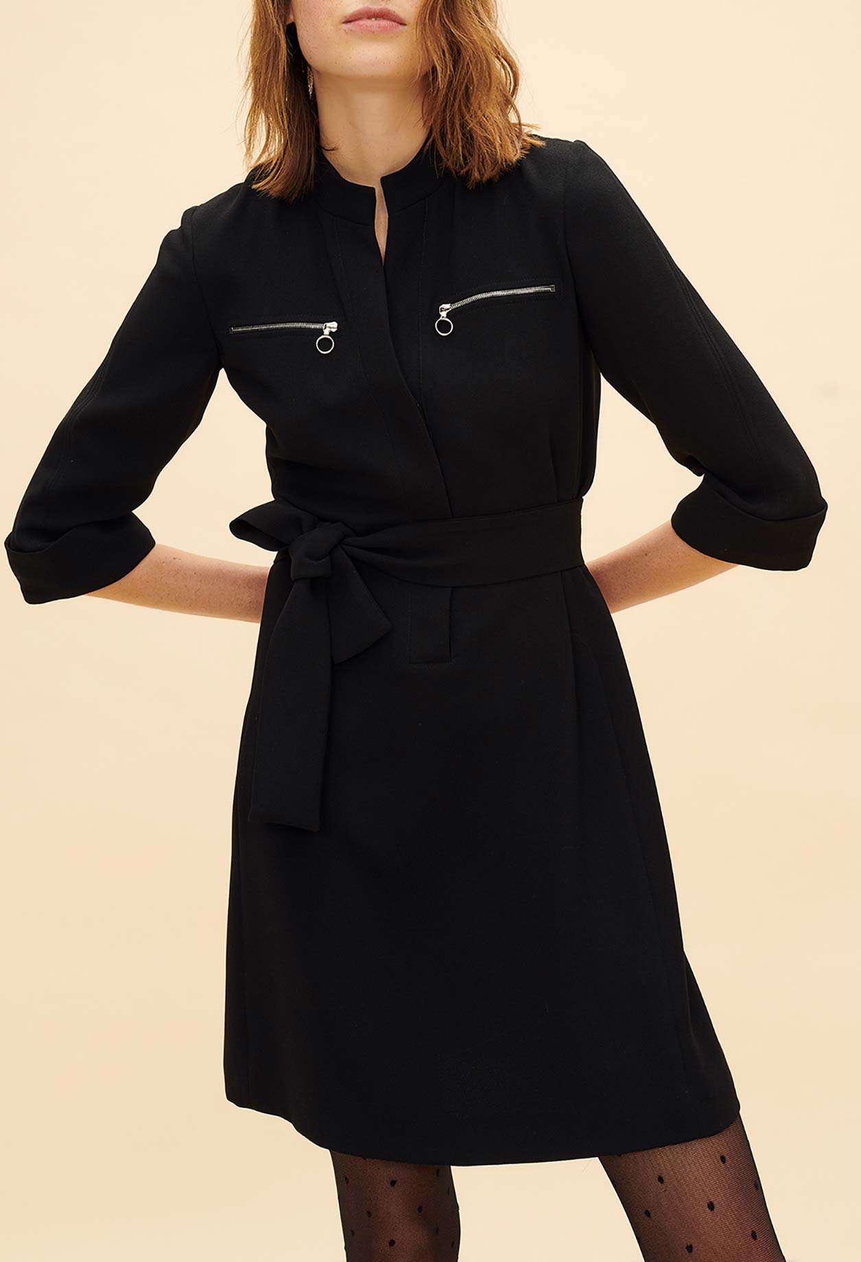 Robe ceinturée poches zippées Faume - seconde main