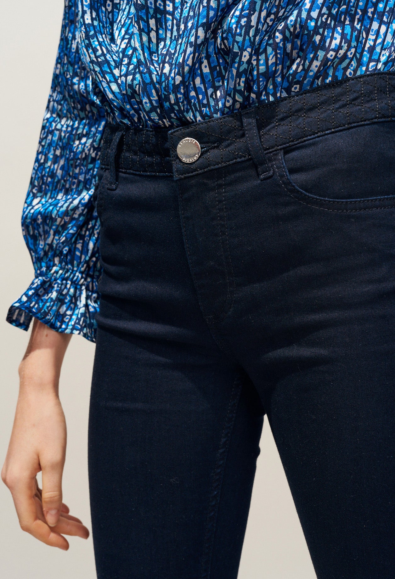 Jean skinny ceinture à motifs Faume - seconde main