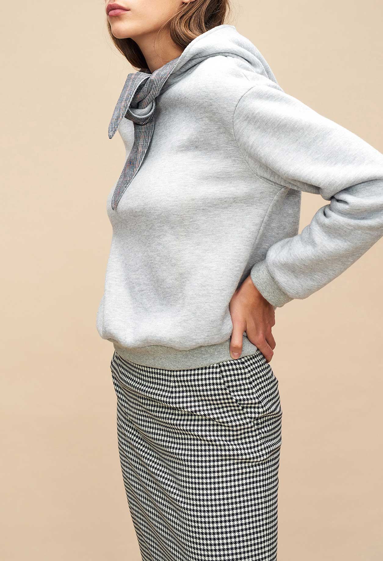 Sweat a capuche motif carreaux Faume - seconde main