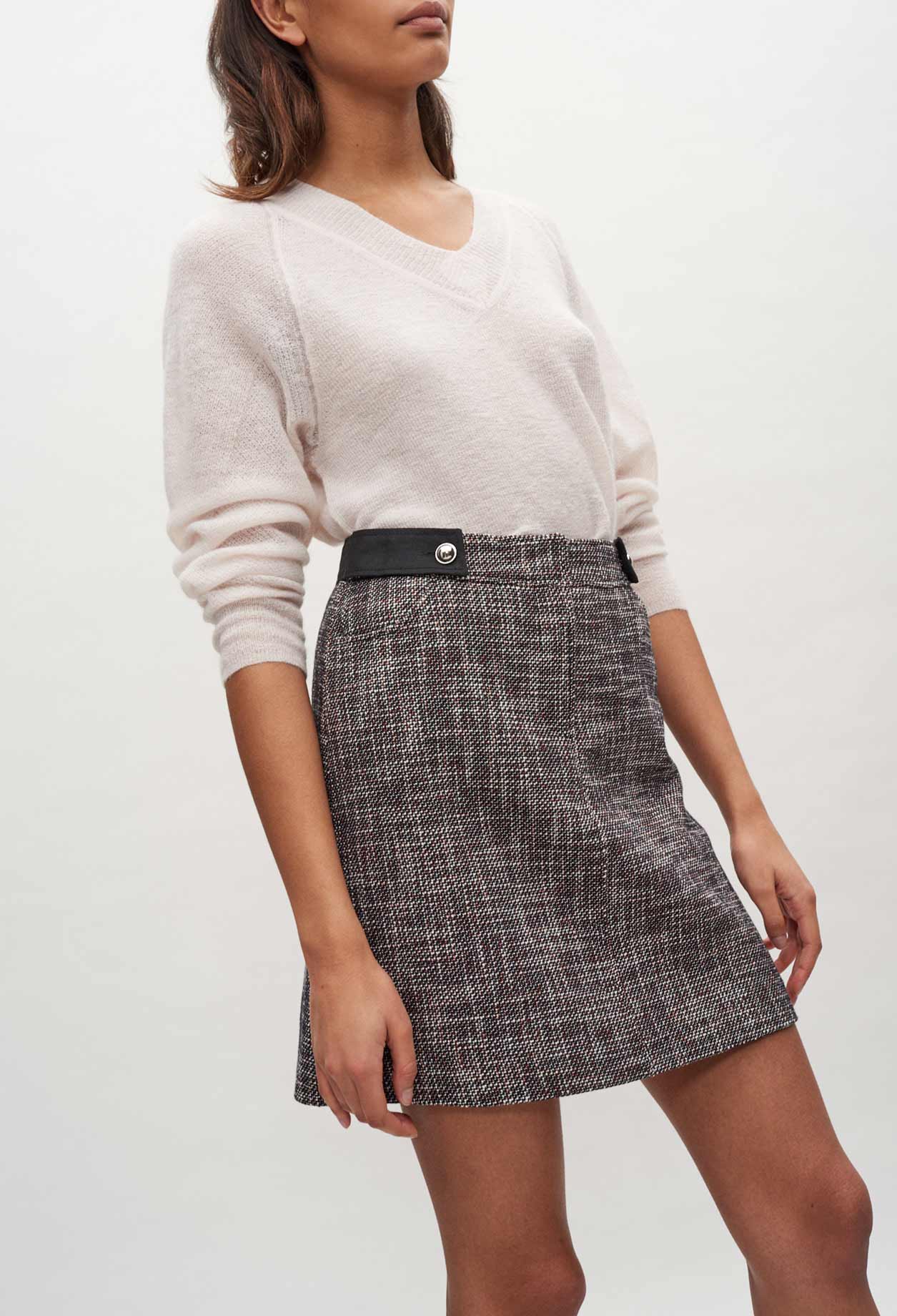 Jupe droite en tweed Faume - seconde main