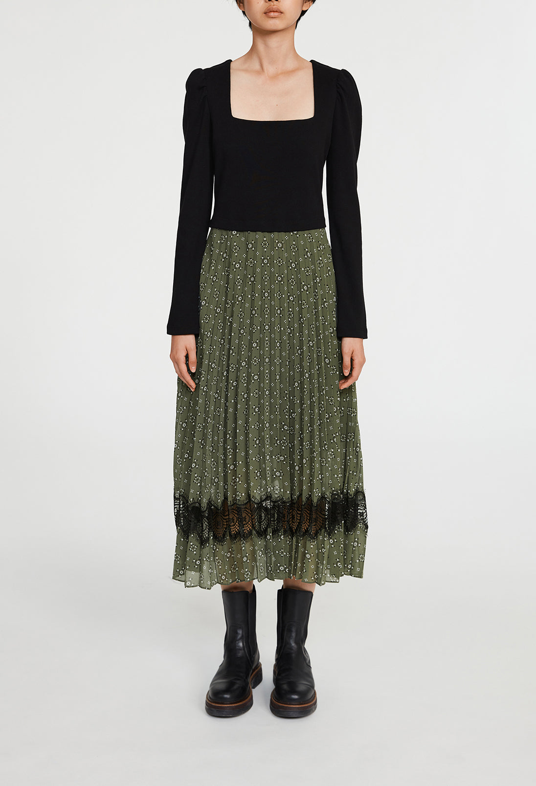 Robe longue bimatière imprimée Faume - seconde main