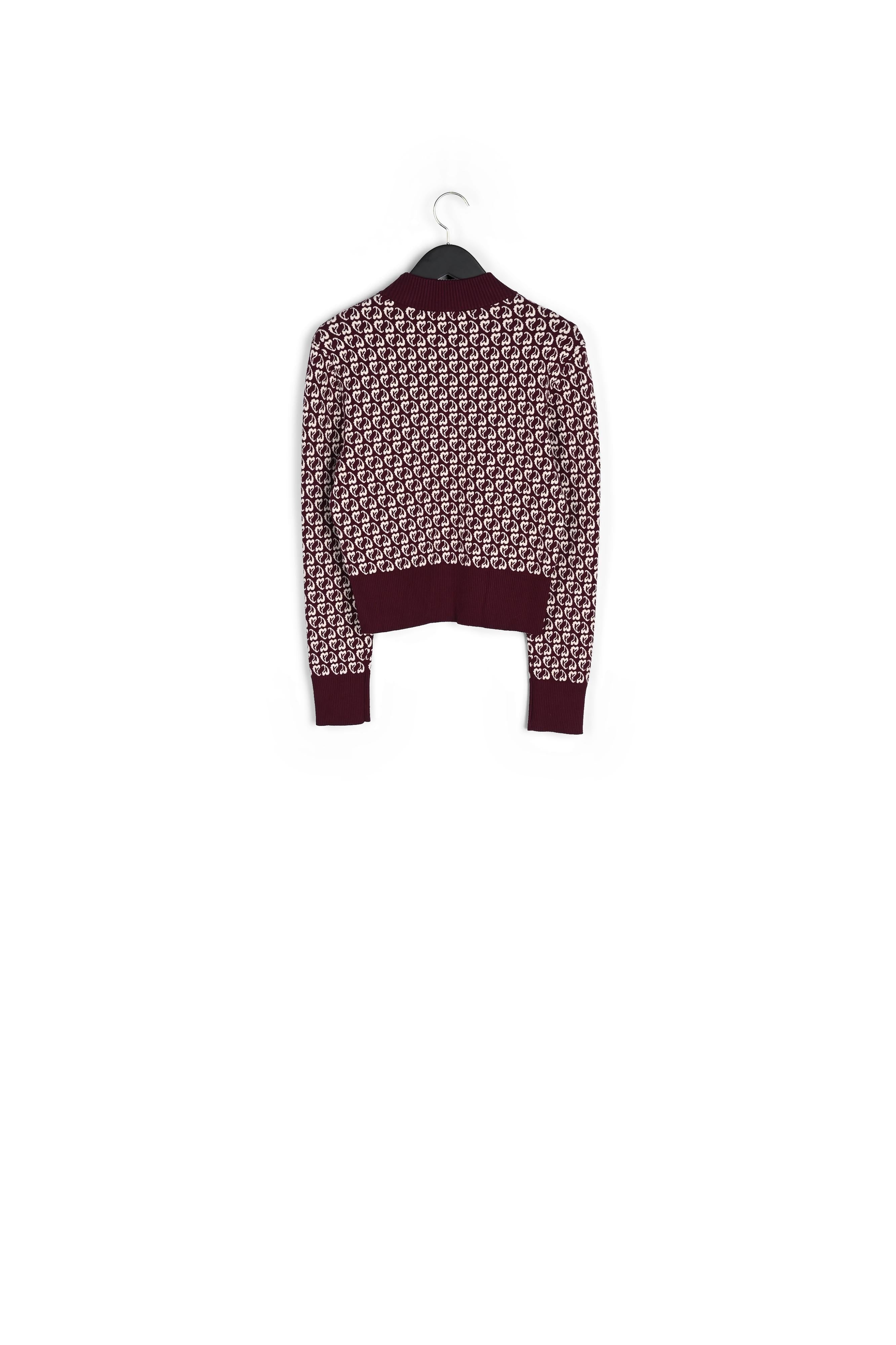 Pull bicolore maille imprimé coeur Faume - seconde main