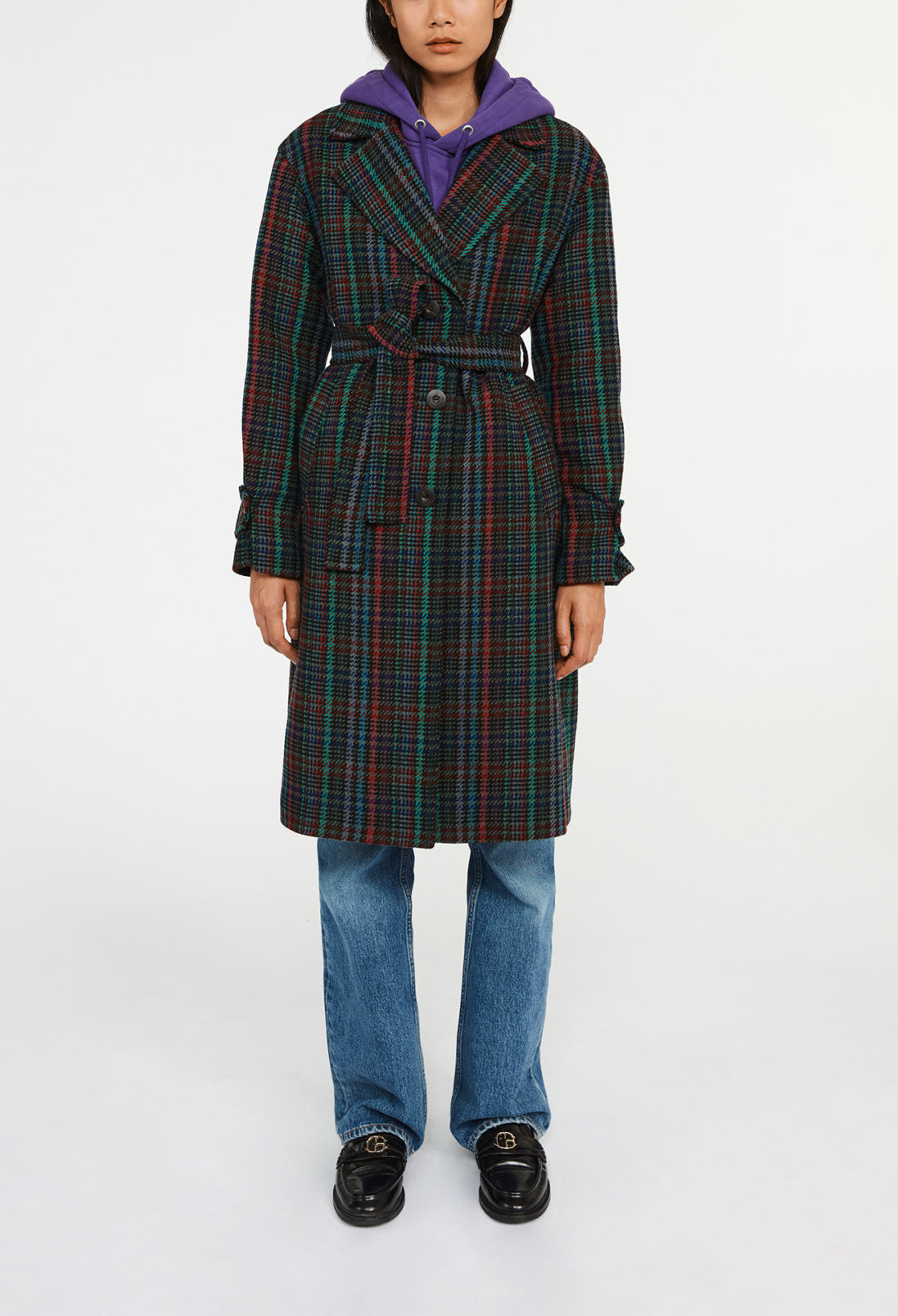Manteau peignoir à motif tartan Faume - seconde main