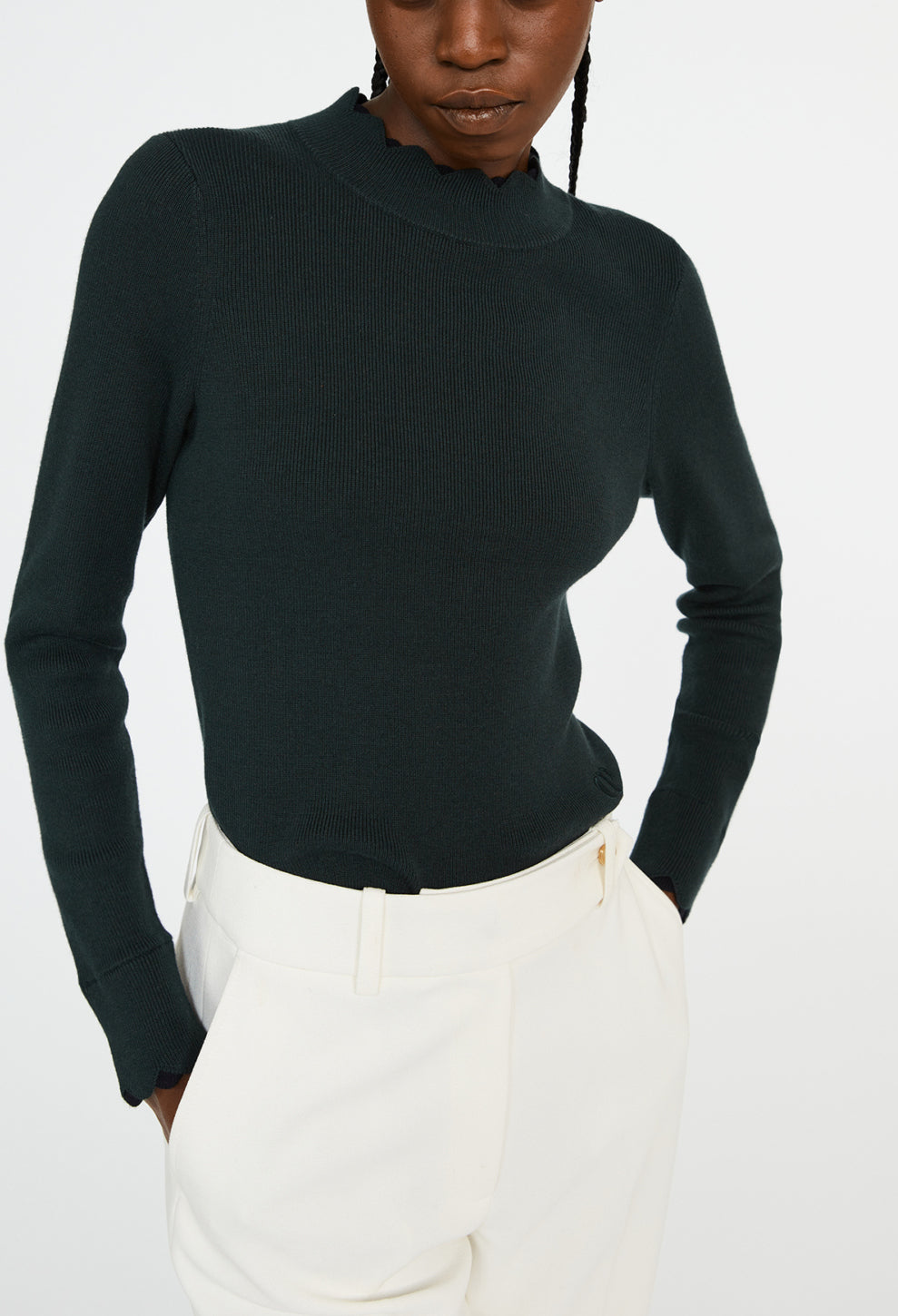 Pull bicolore à col coquille Faume - seconde main