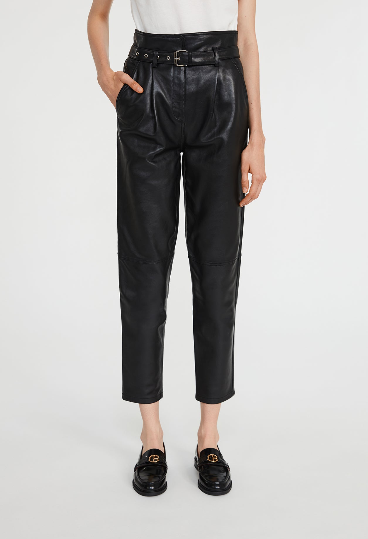 Pantalon noir cuir Faume - seconde main