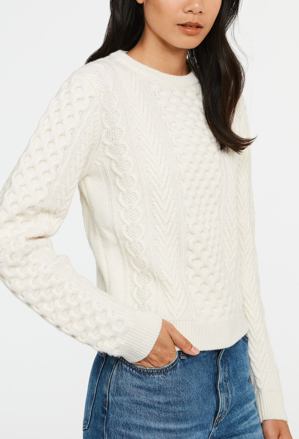 Pull torsadé écru Faume - seconde main