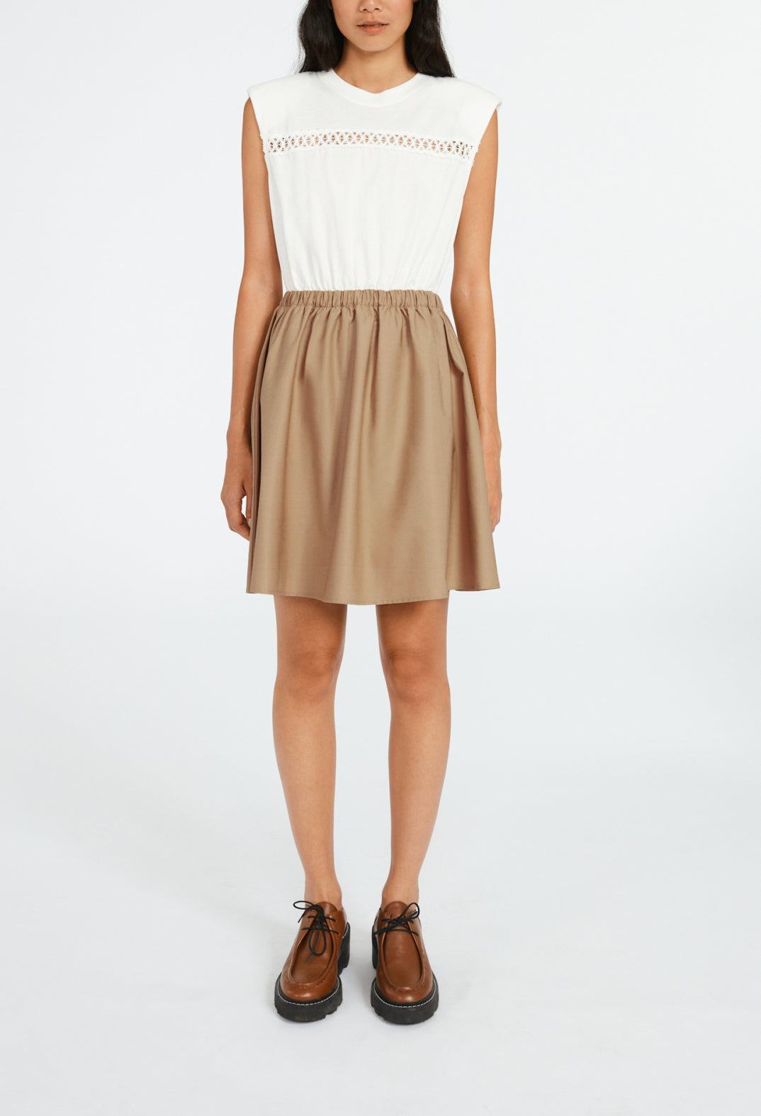 Robe biocolore mi-longue bi matières Faume - seconde main