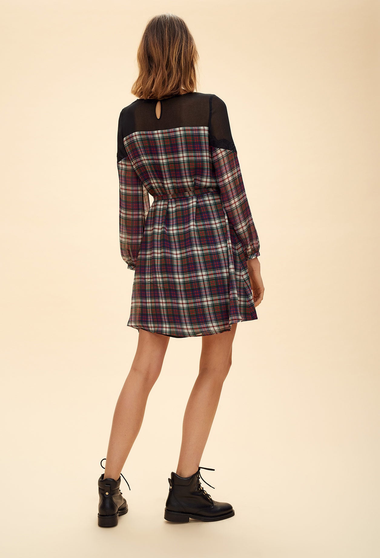 Robe à carreaux ceinturée Faume - seconde main