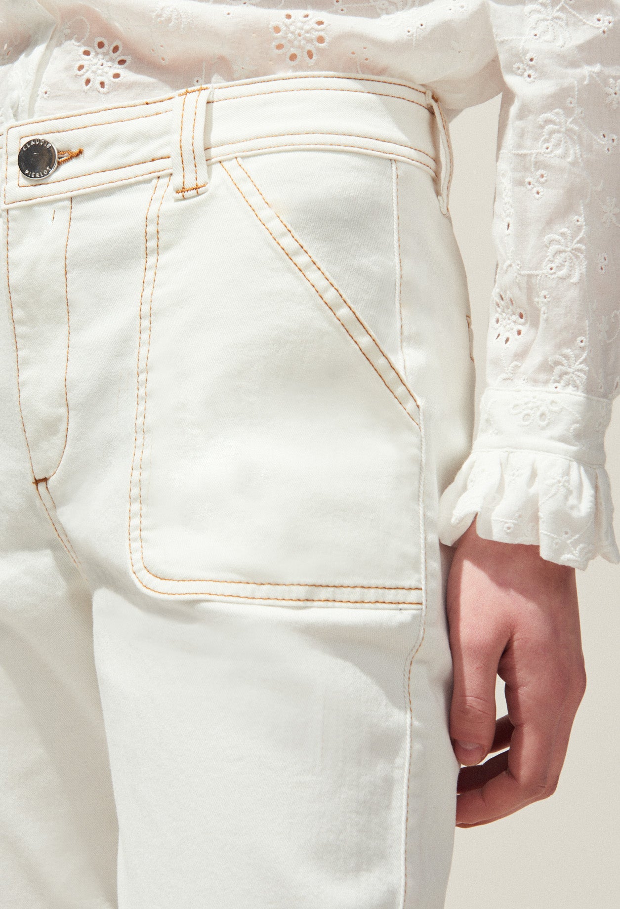 Jean à surpiqûres contrastées Faume - seconde main