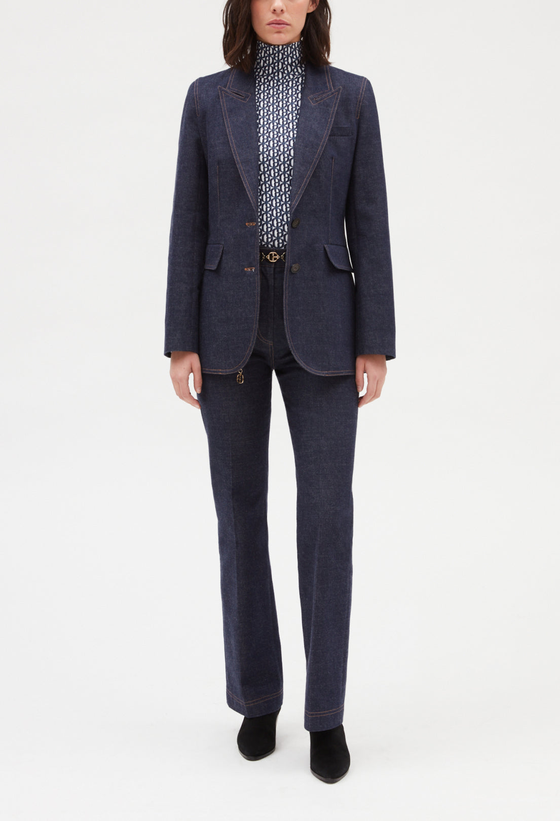 Veste tailleur denim brut Faume - seconde main