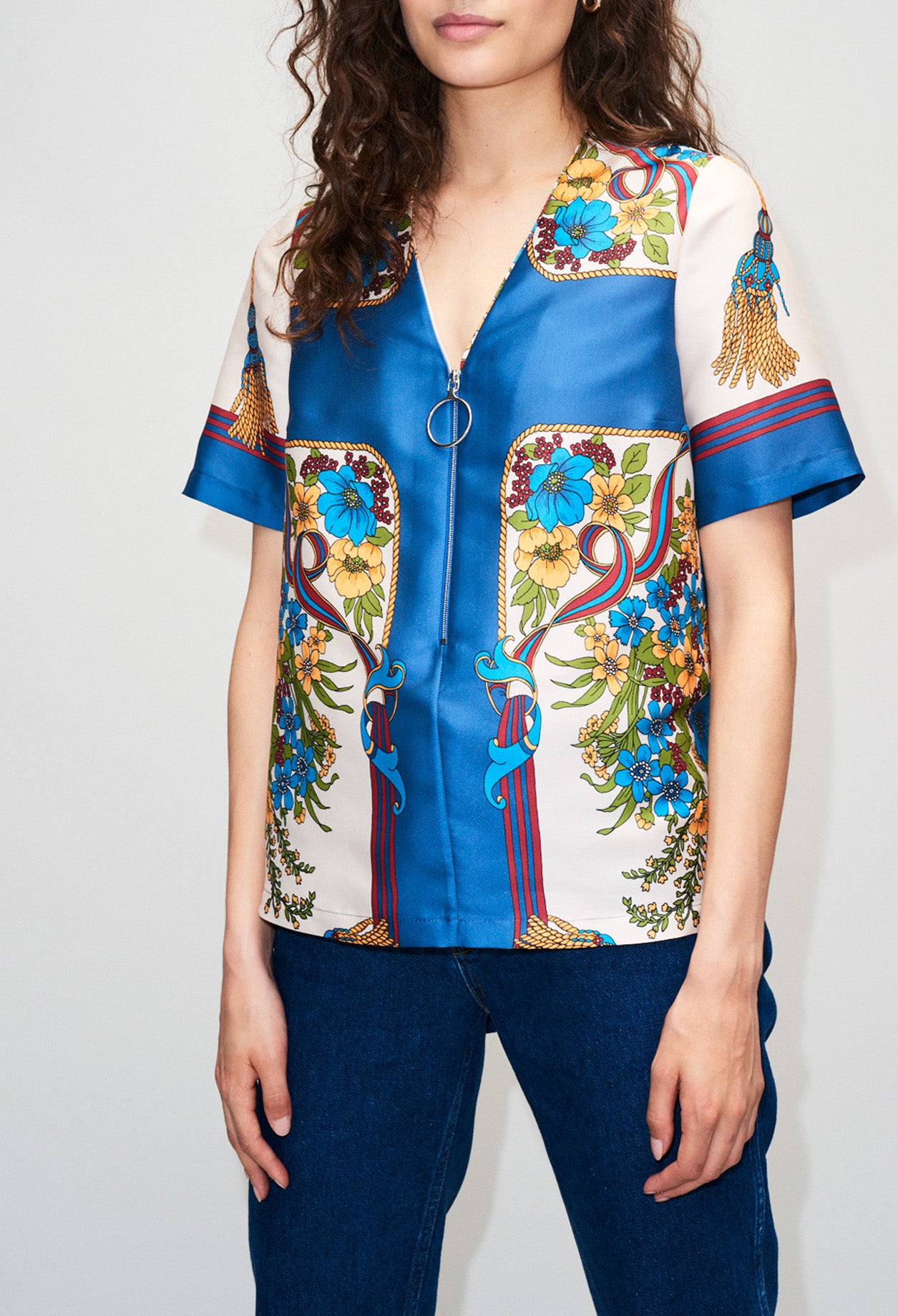 Top imprimé avec détail zip Faume - seconde main