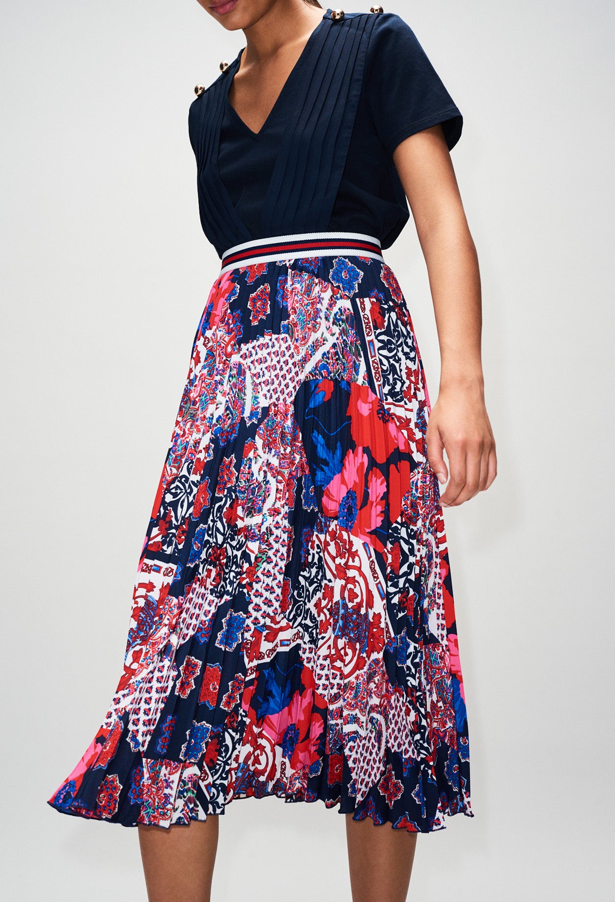 Jupe plissée imprimée foulard Faume - seconde main