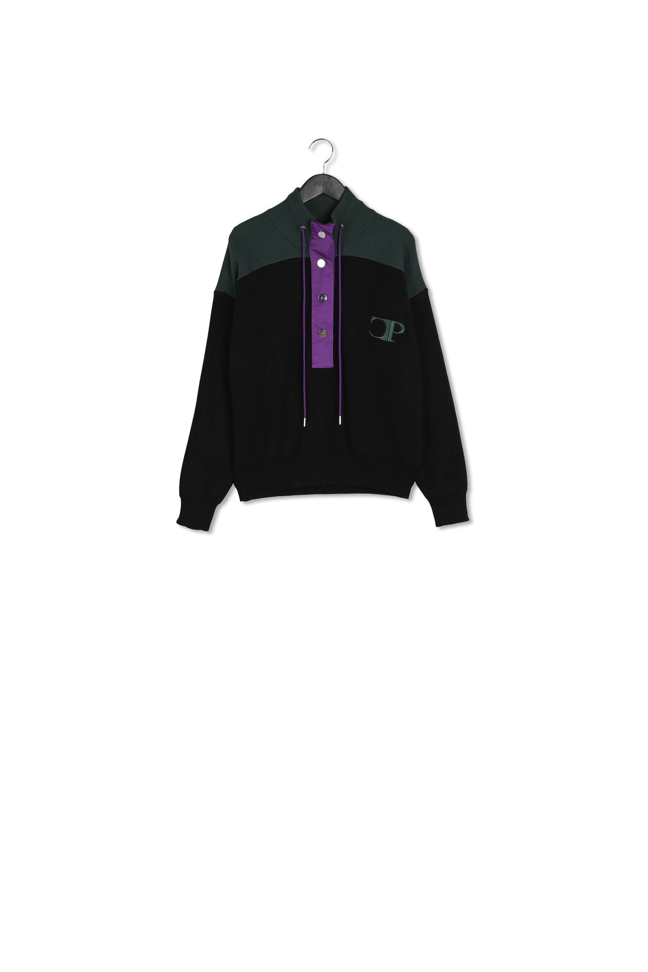 Sweatshirt Minimum col boutonné marine Faume - seconde main