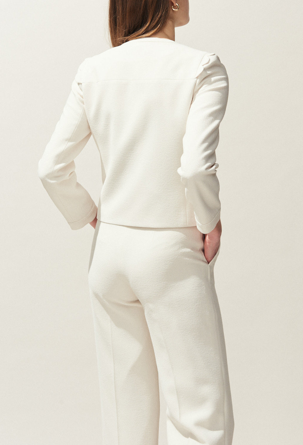 Veste courte écru détail de coquilles Faume - seconde main