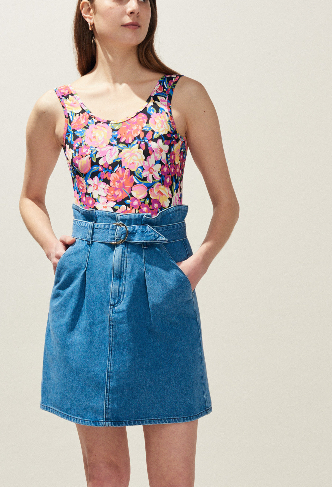 Jupe en jean patineuse Faume - seconde main