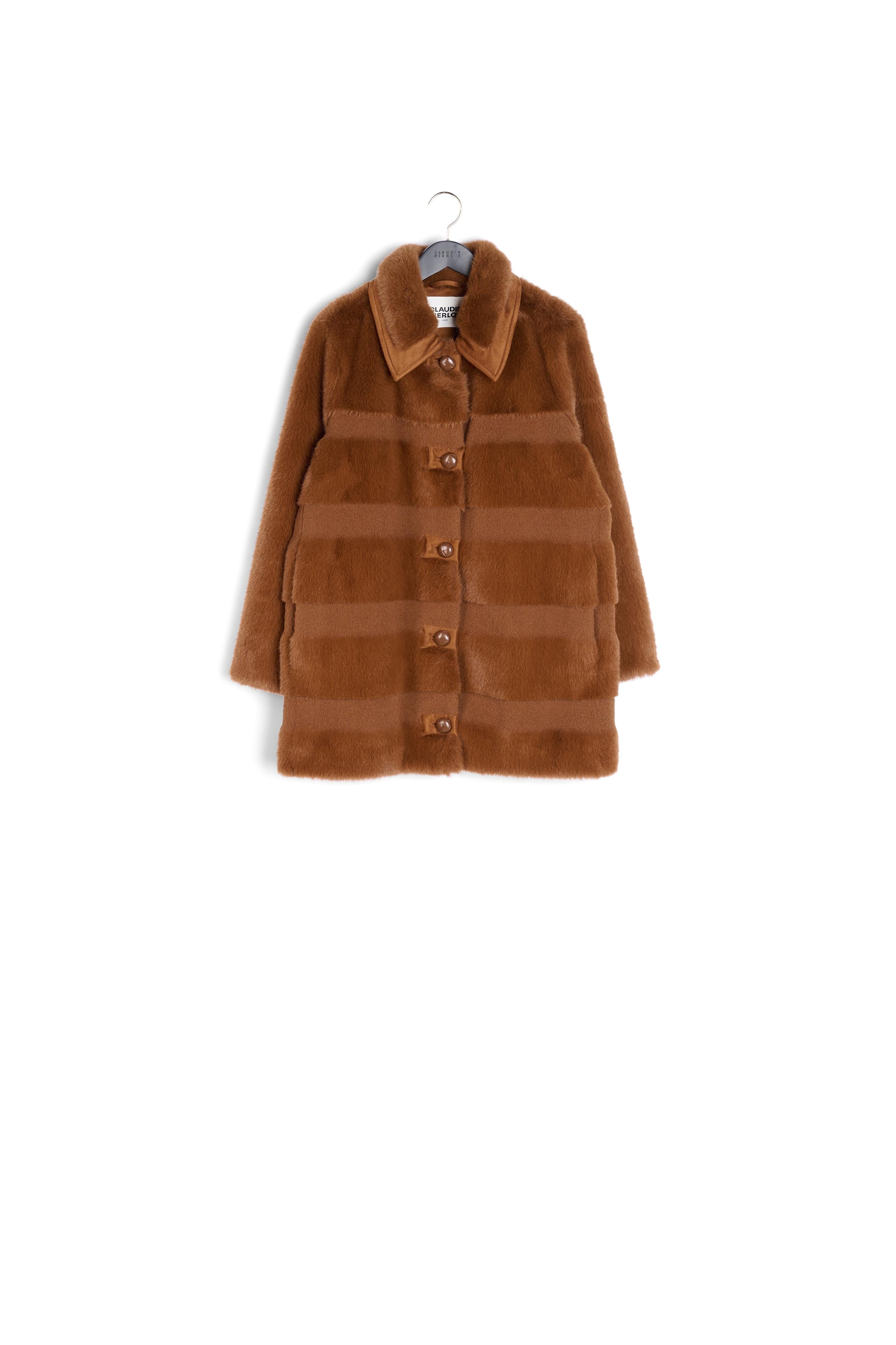 Manteau marron fausse fourrure Faume - seconde main