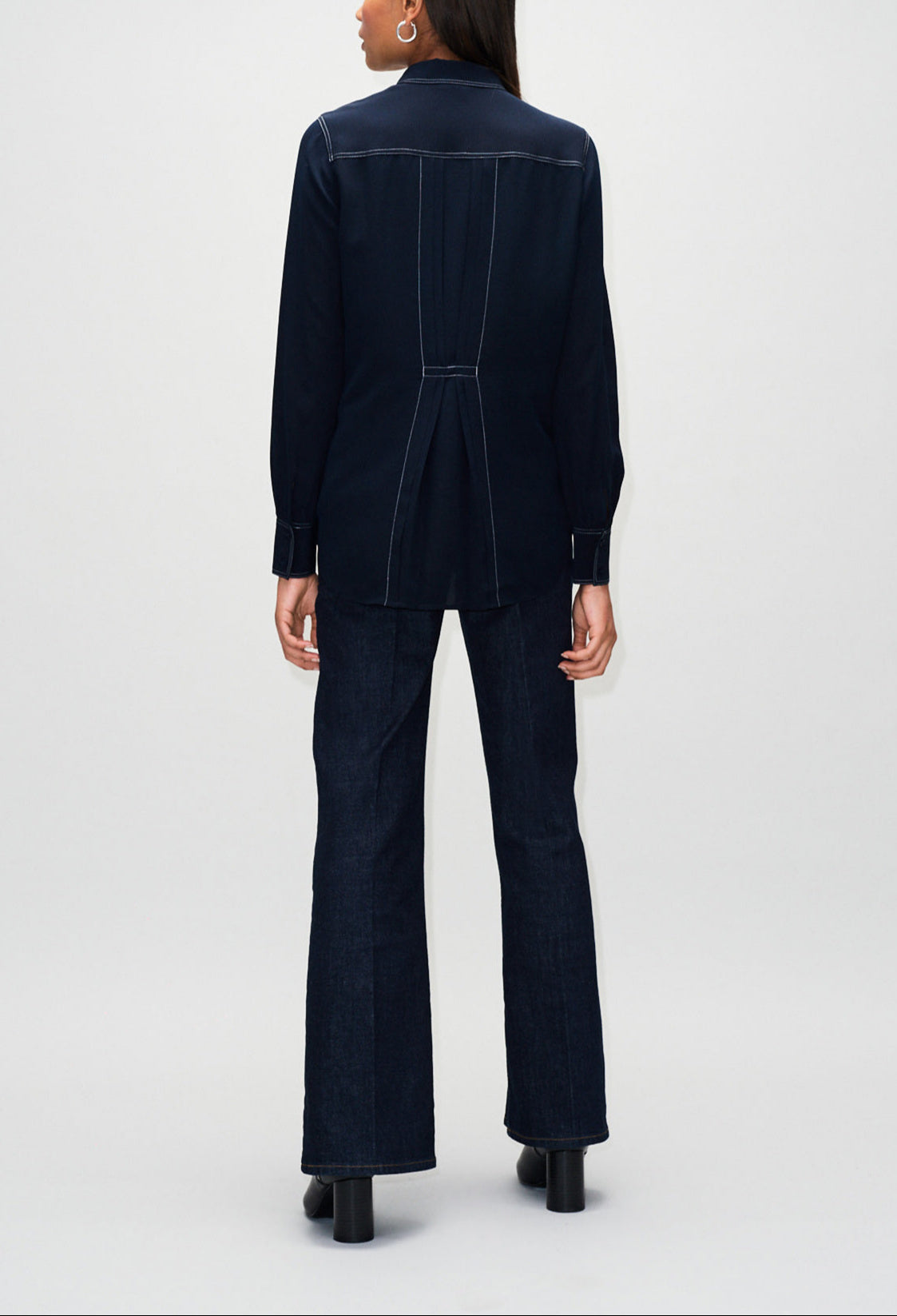 Chemise en soie détail surpiqure Faume - seconde main