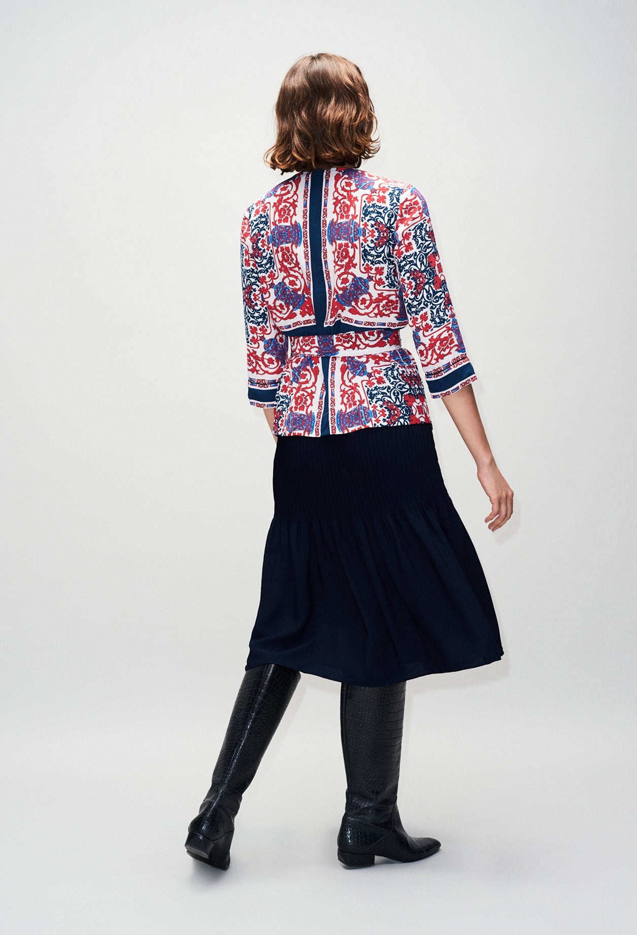 Top boutonné imprimé foulard Faume - seconde main