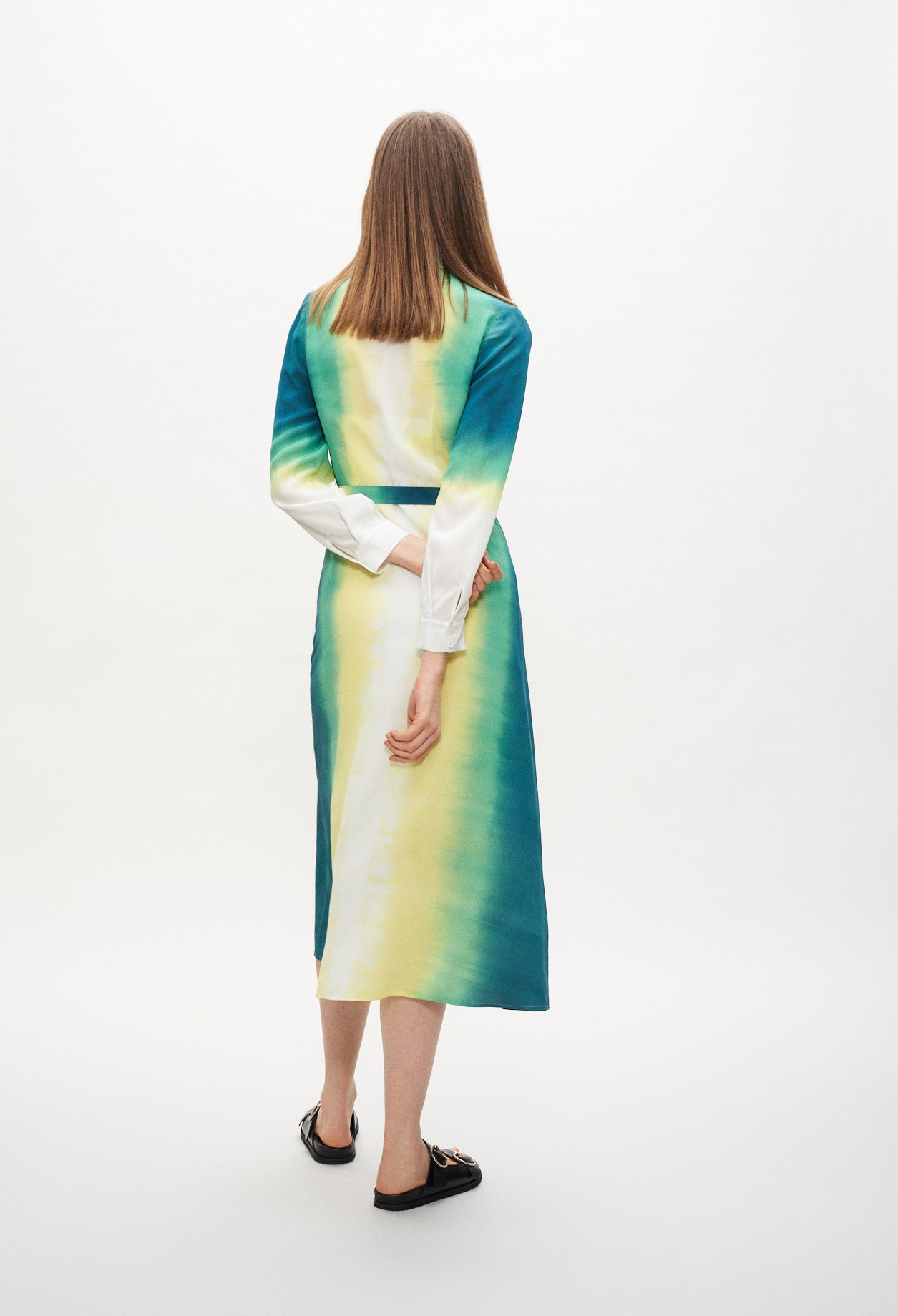 Robe chemise longue imprimée tie & dye Faume - seconde main