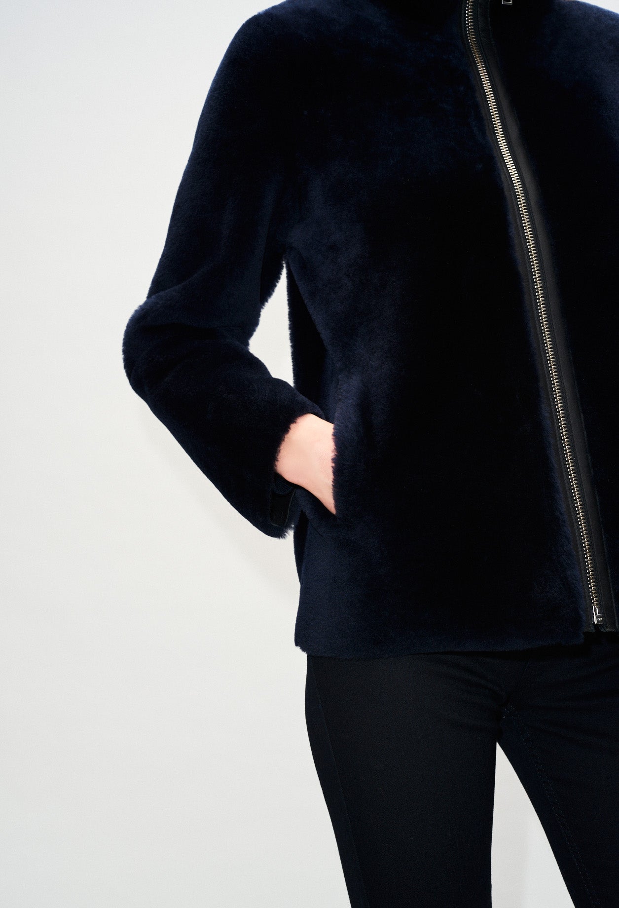 Manteau court en peau lainée Faume - seconde main