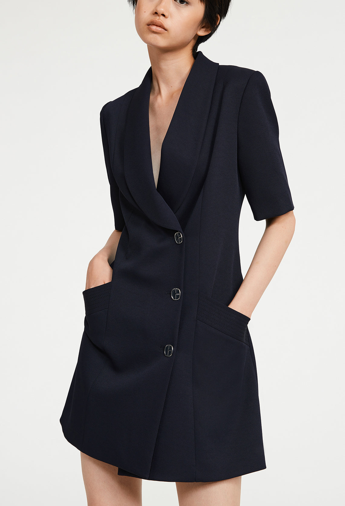 Robe tailleur monogramme marine Faume - seconde main