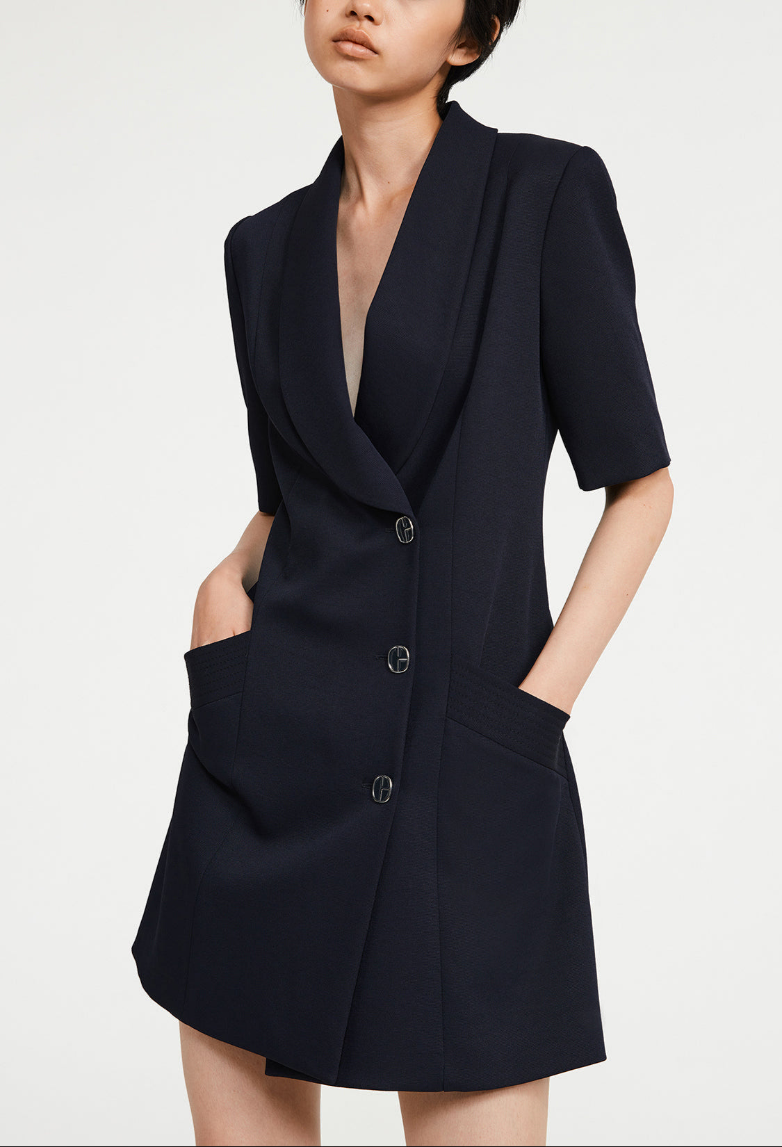 Robe tailleur monogramme marine Faume - seconde main