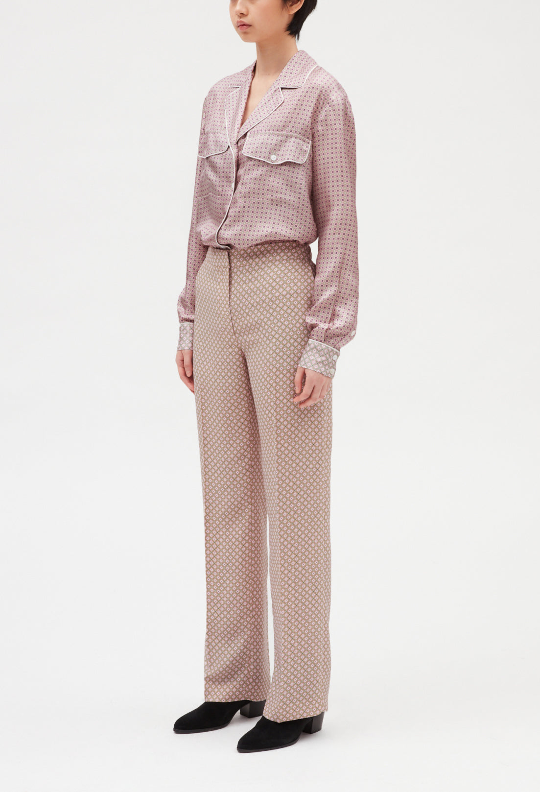 Chemise soie rose poudré Faume - seconde main