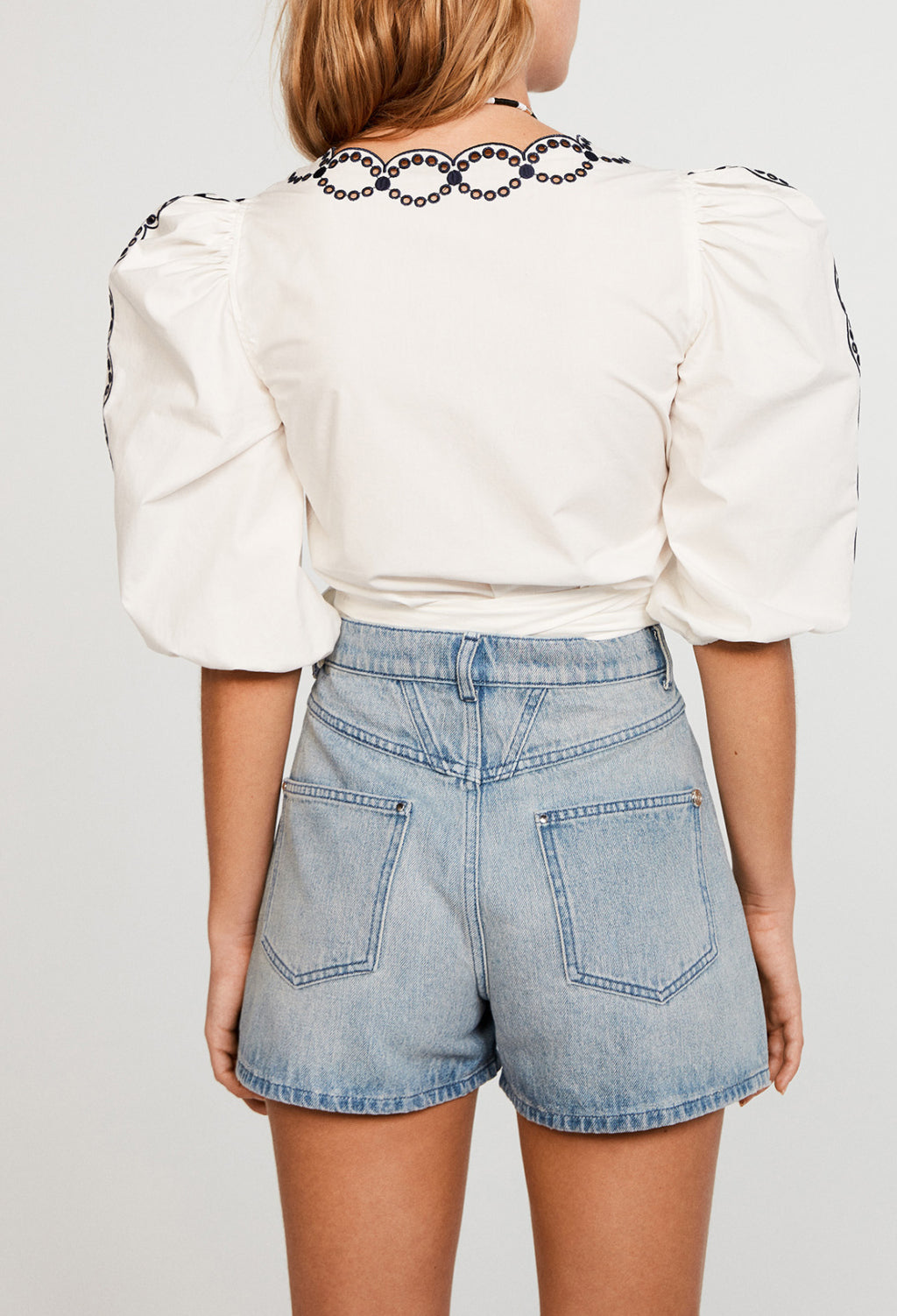 Blouse portefeuille en coton biologique Faume - seconde main