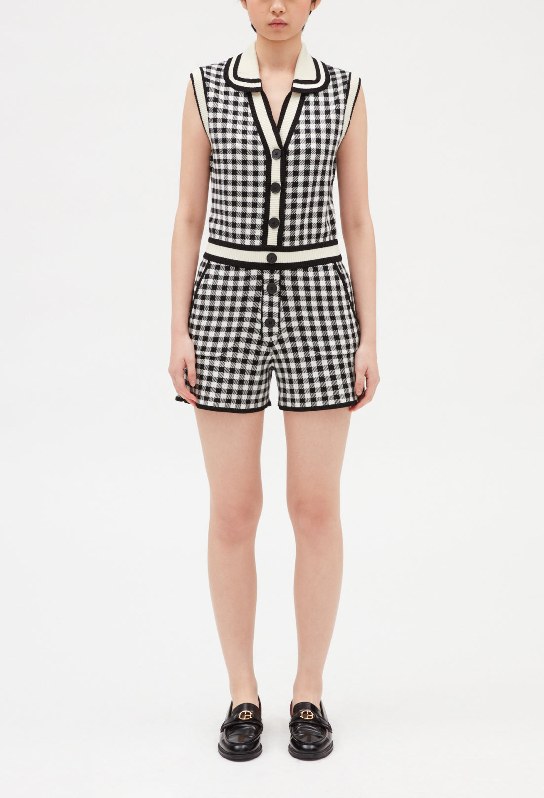 Combishort vichy col claudine Faume - seconde main