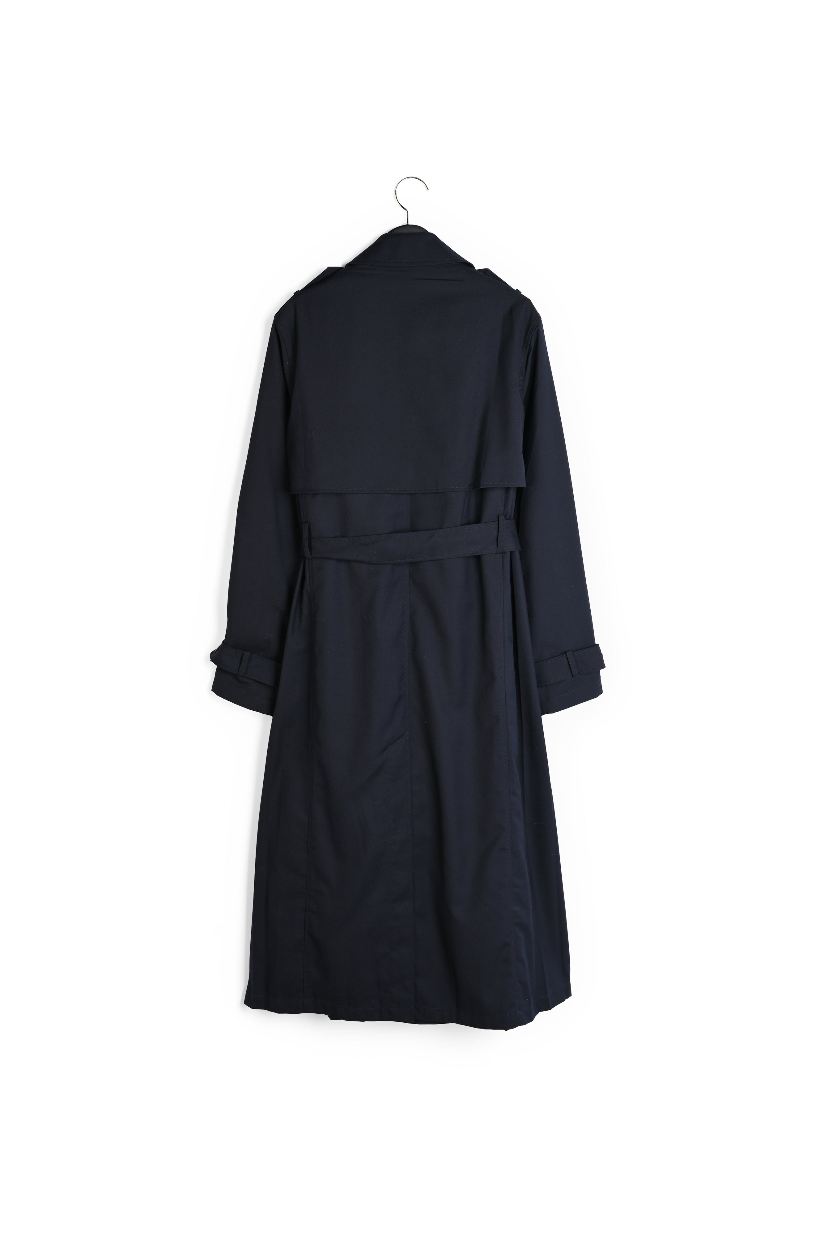 Trench long bleu marine Faume - seconde main