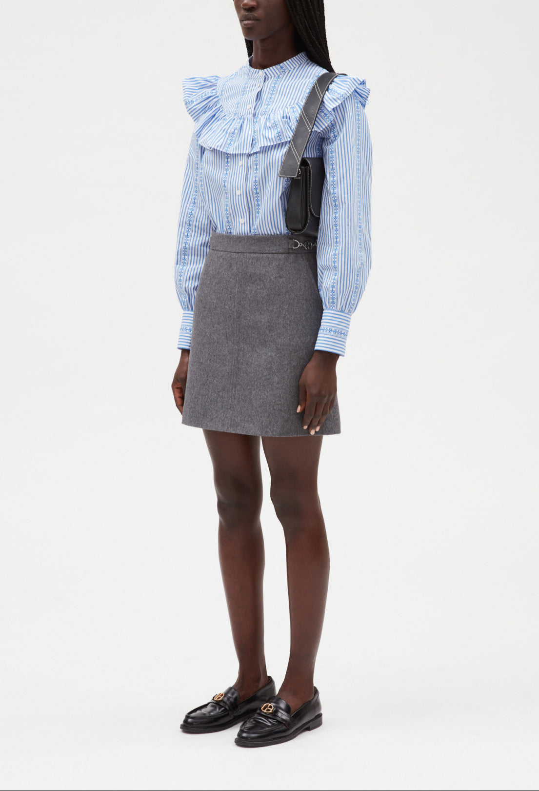 Jupe courte gris chiné Faume - seconde main