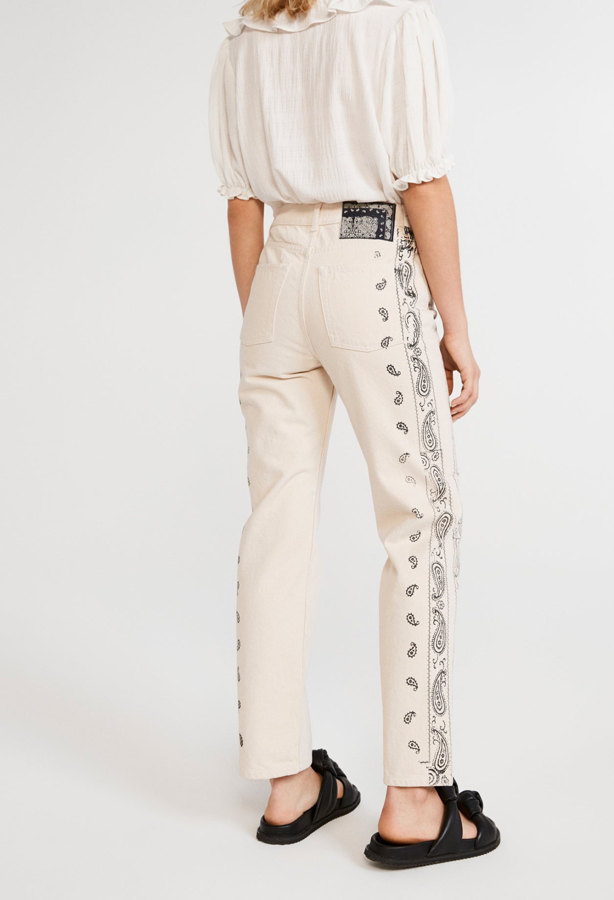 Jean droit imprimé économe en eau Faume - seconde main