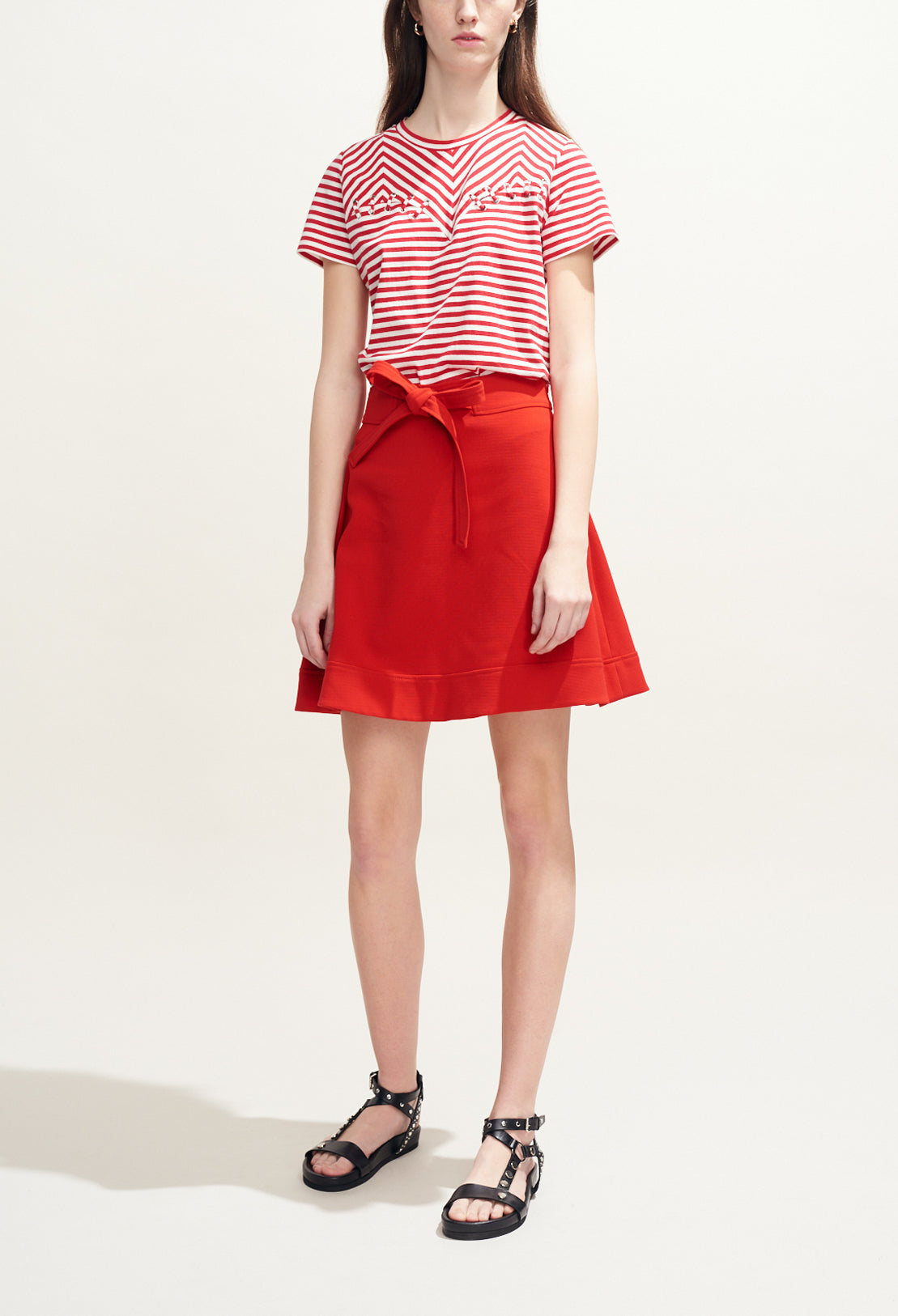 Jupe trapèze nouée à la taille Faume - seconde main