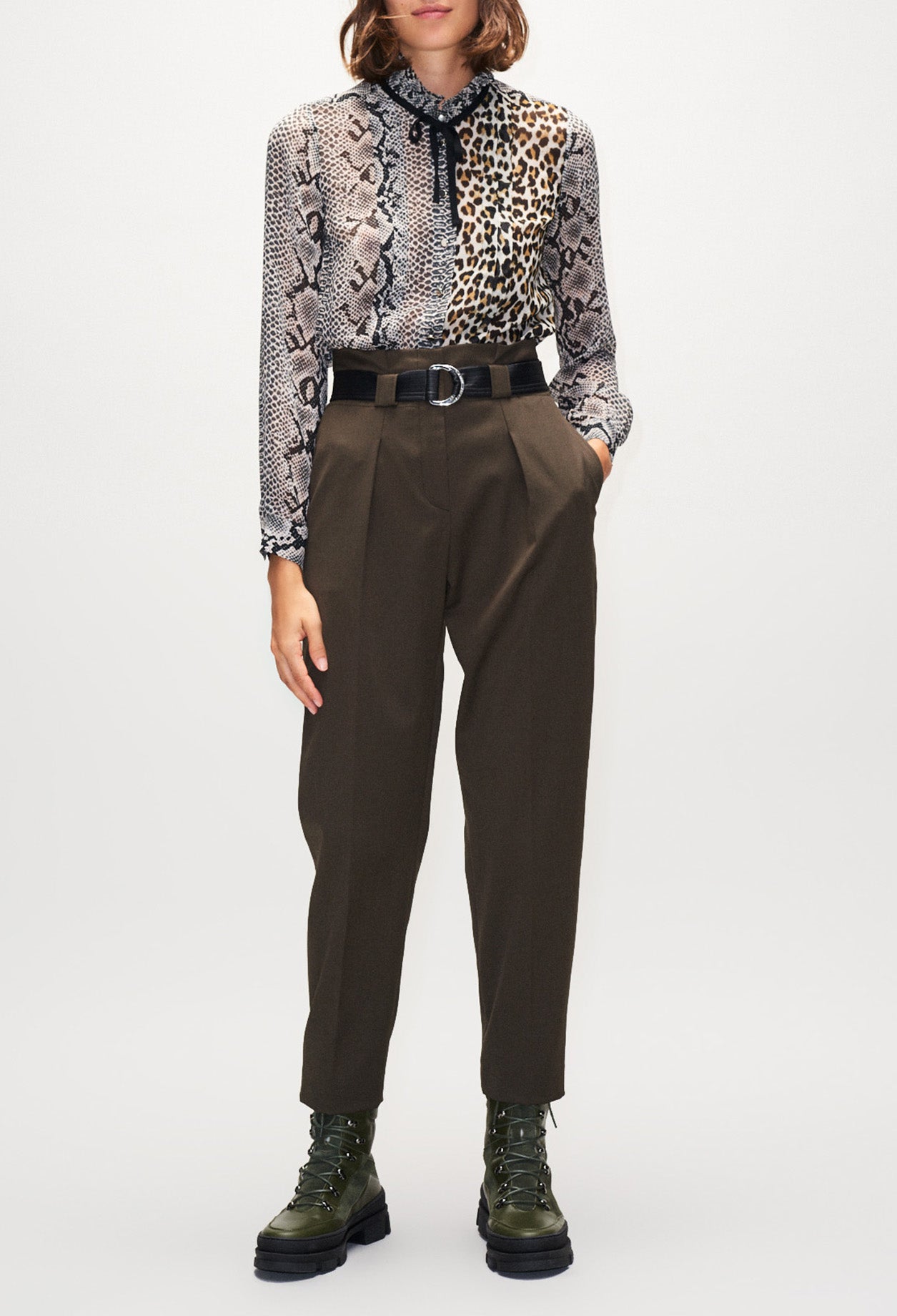 Pantalon taille haute ceinturé Faume - seconde main