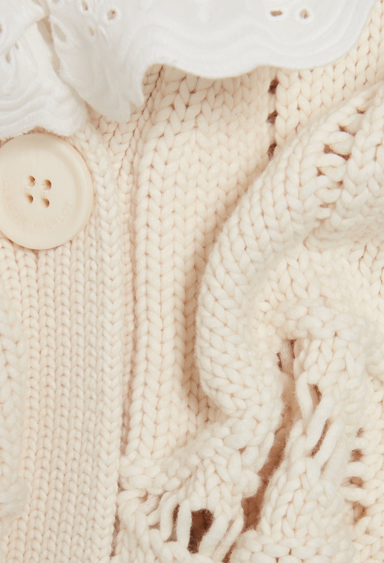 Cardigan maille ajourée écru Faume - seconde main