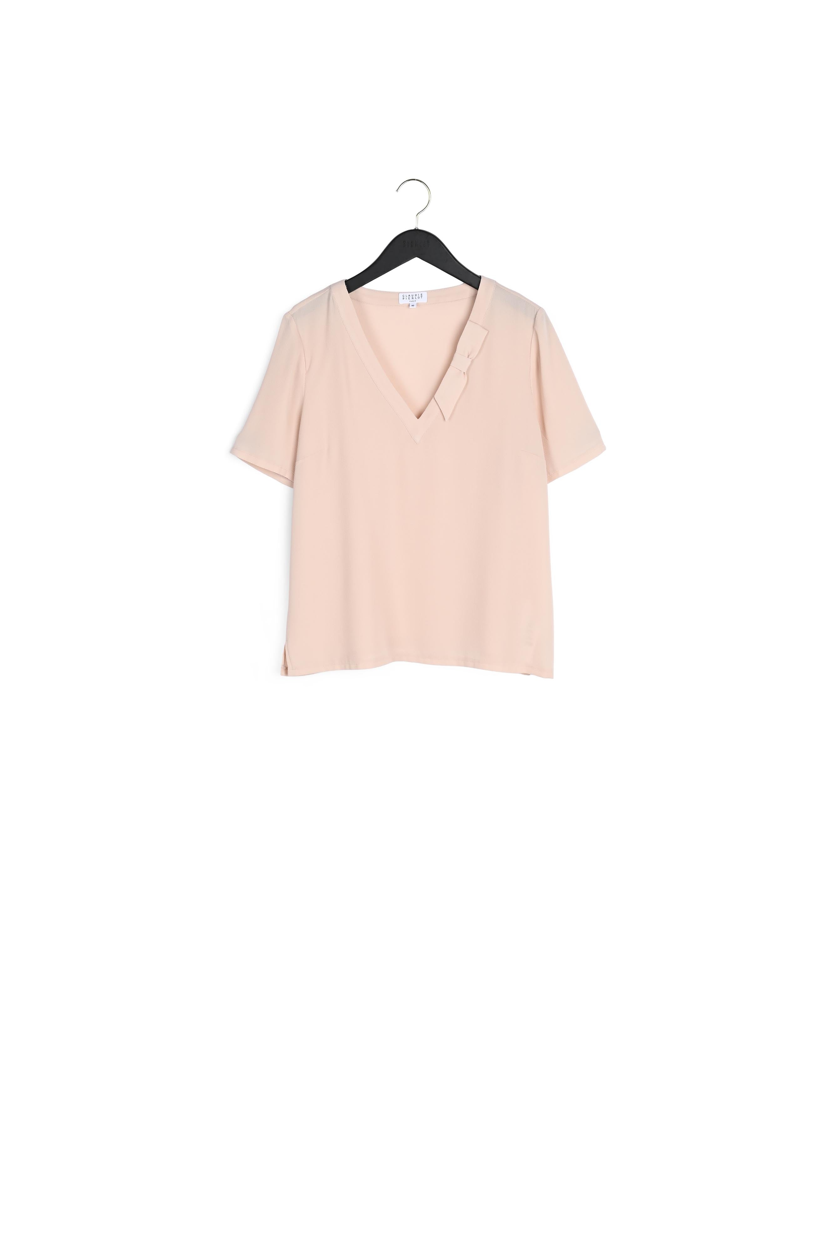 Top manches courtes col v détail nœud Faume - seconde main