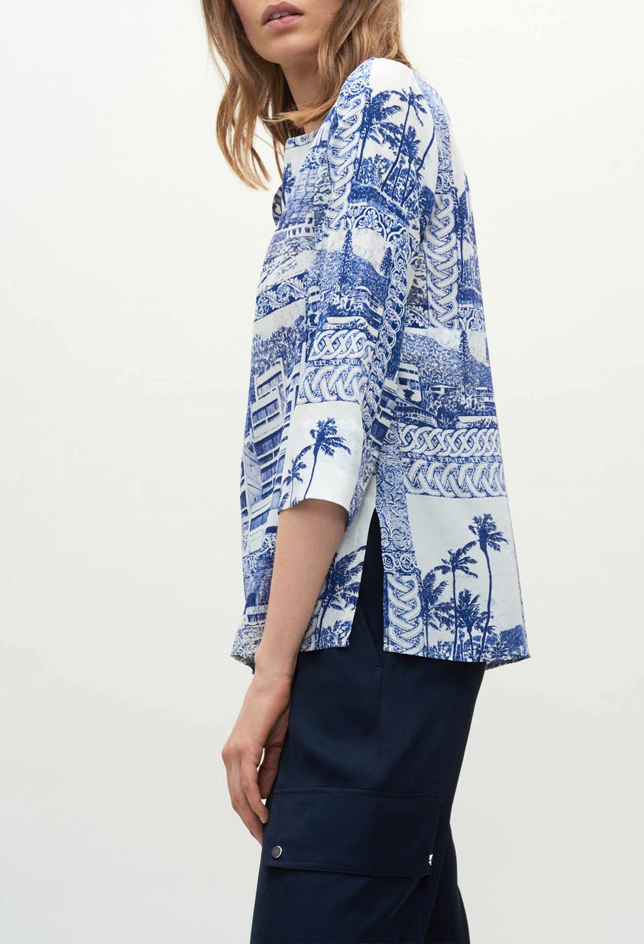 Blouse imprimée en soie Faume - seconde main