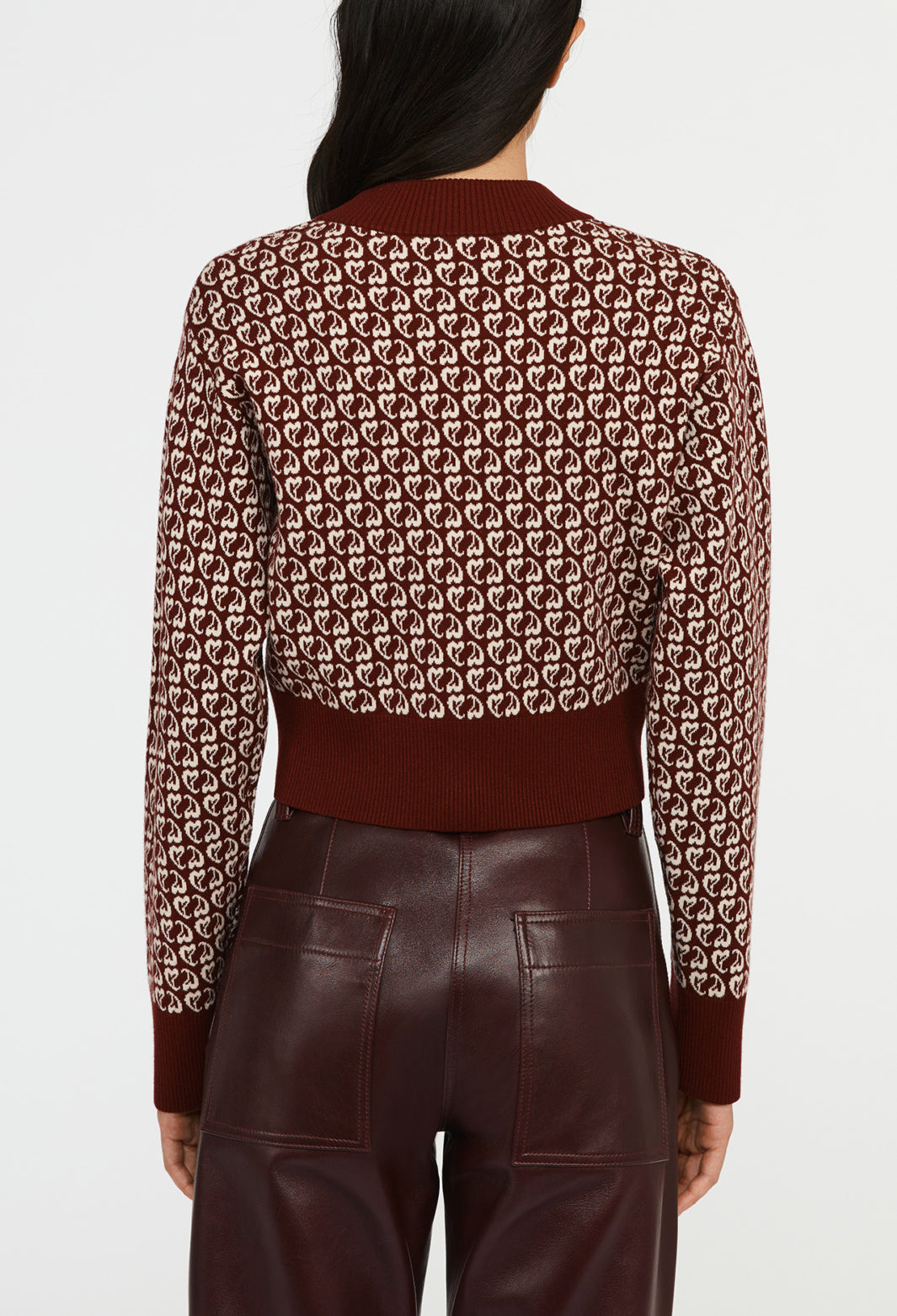 Pull bicolore maille imprimé coeur Faume - seconde main